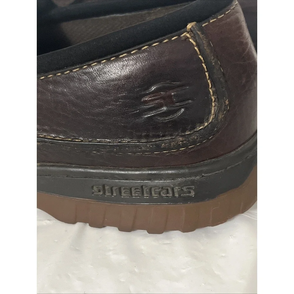 Streetcars Men Size 8.5M Slip On Loafer Shoes Arch Support Leather Brown Lemans